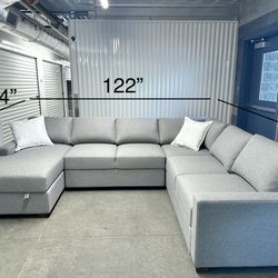 Free Delivery- Brand New Thomasville U Shaped Pulled Out Bed Sectional Sofa with Storage
