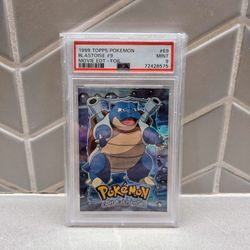 1999 Topps Pokemon Movie Edition Foil Blastoise E9 PSA 9!