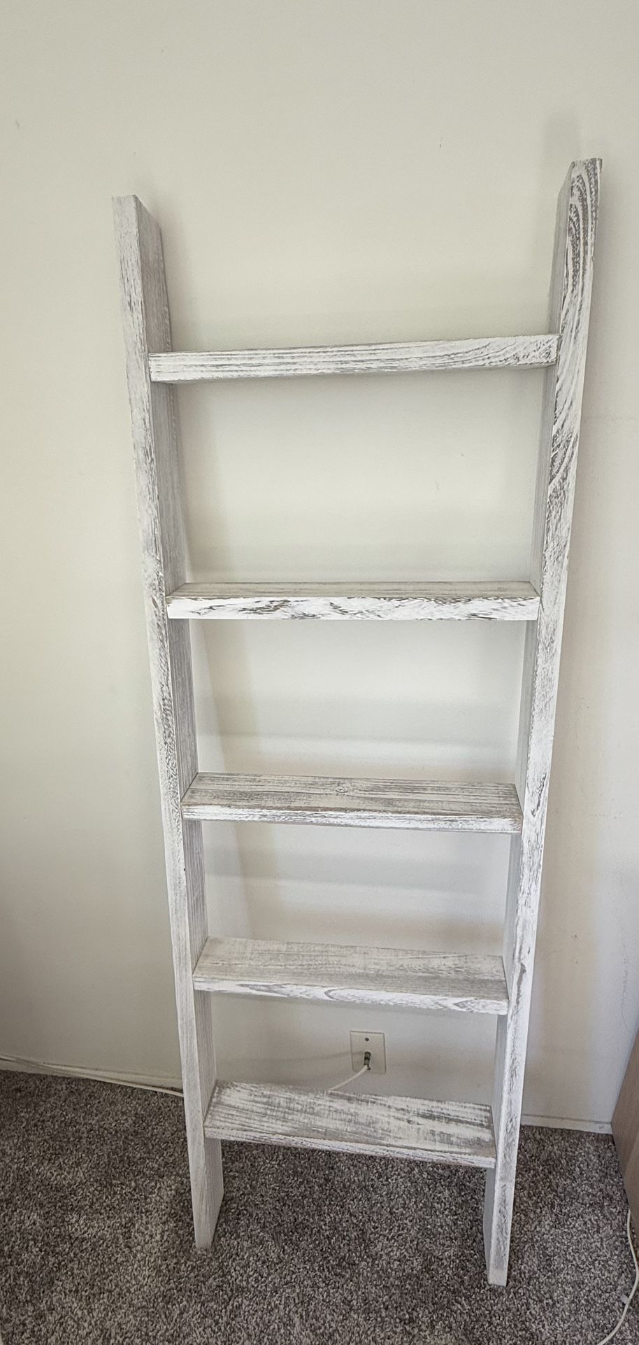 Rustic Ladder Shelf - Books, Blankets, Plants  