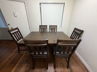 Wood Dining Table Set with 6 Chairs