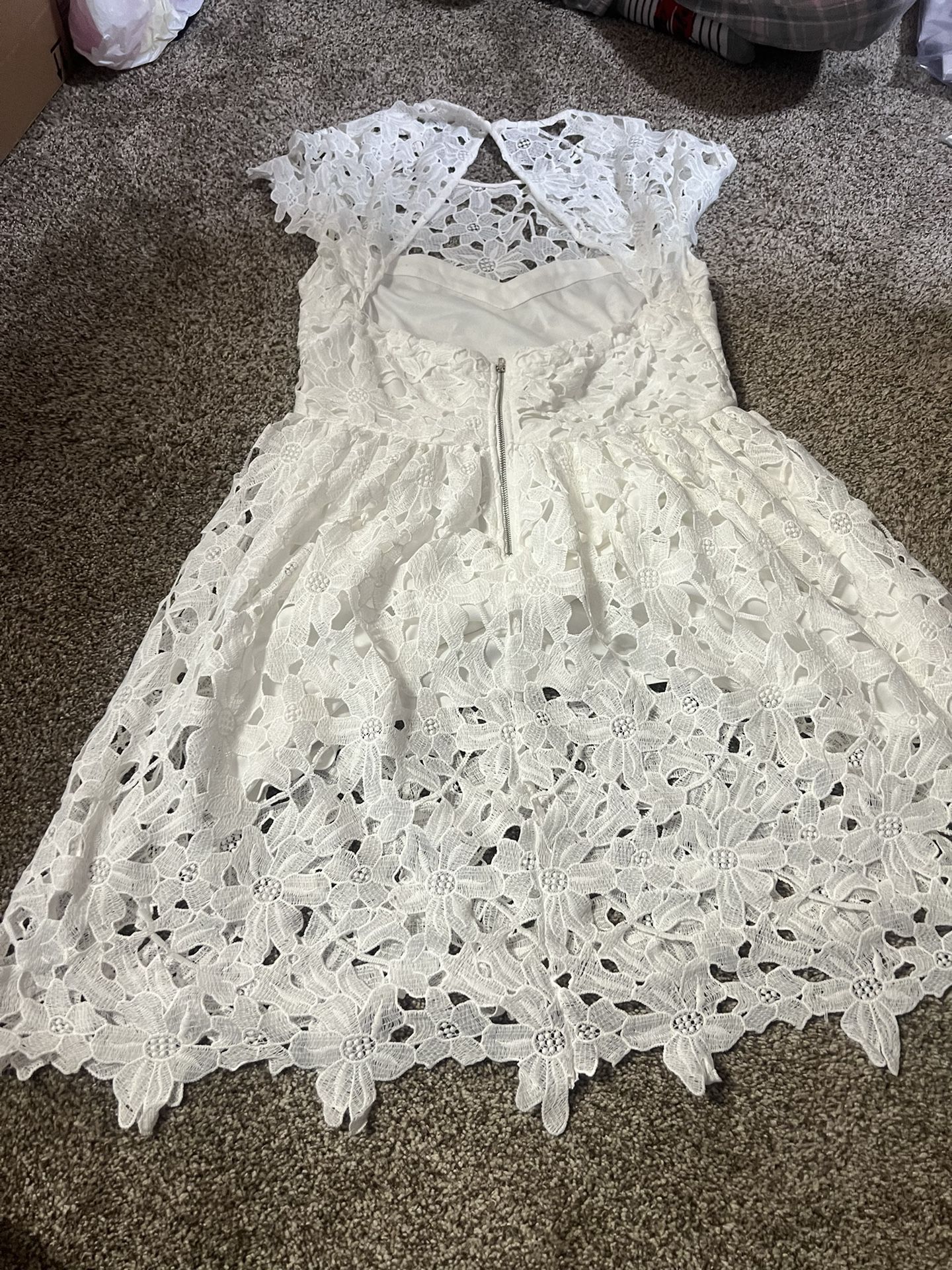 White Floral Dress For Easter Or Spring Or Wedding