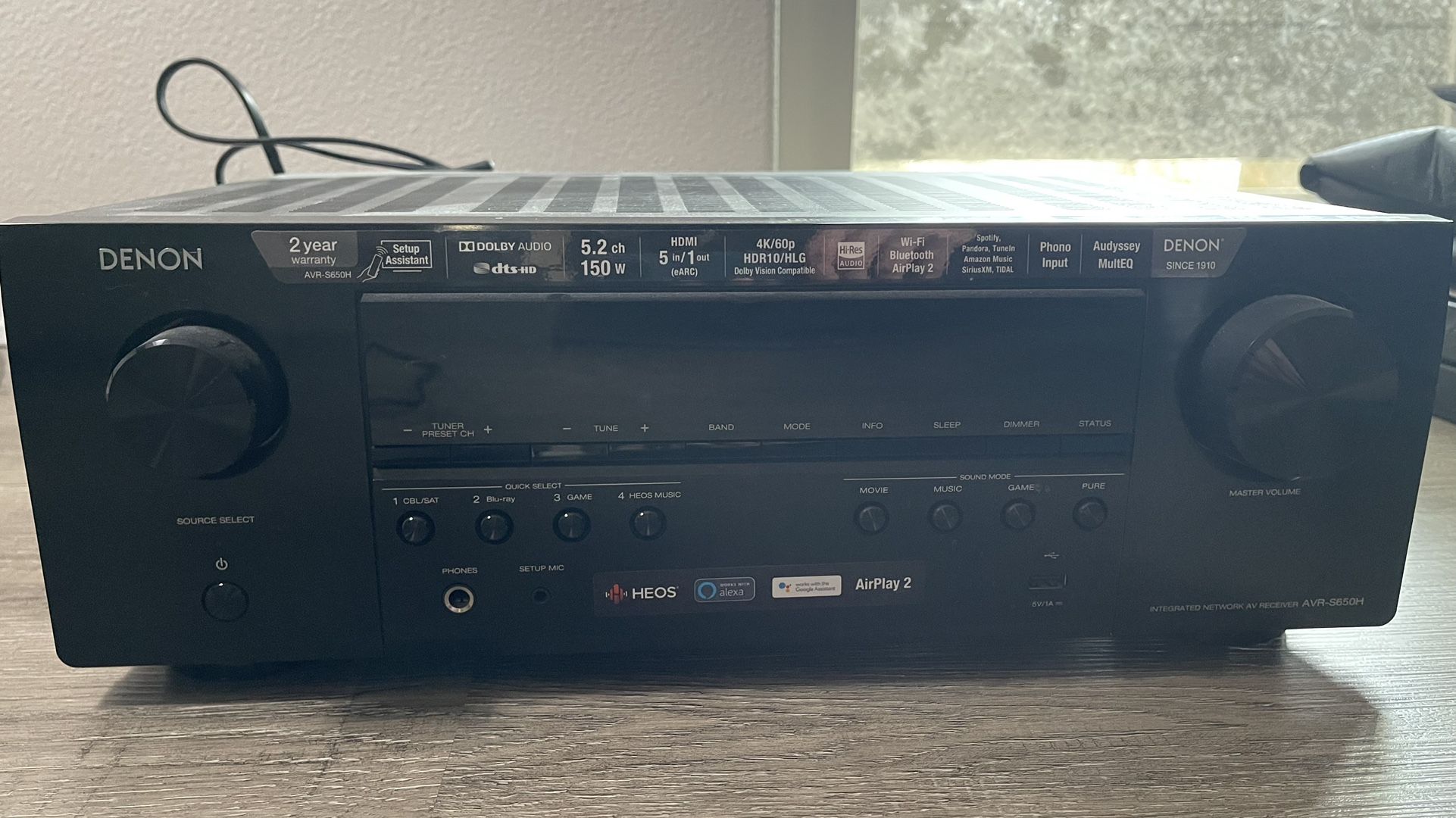 Denon AVR-S650H Audio/Video Receiver