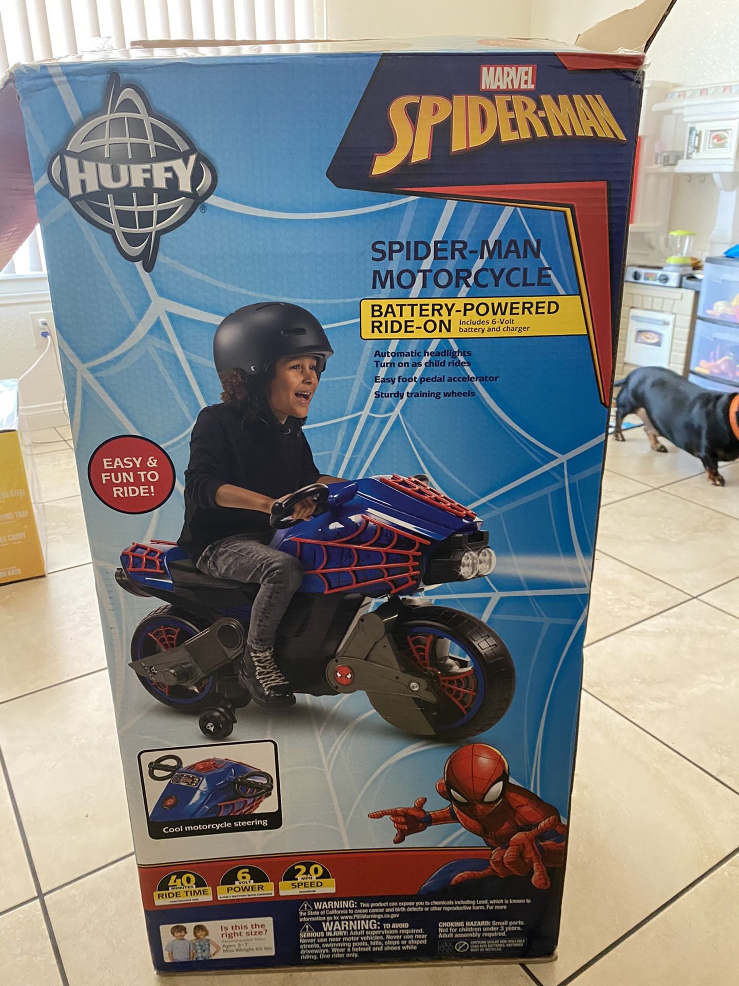 Spider-Man kids toy motorcycle