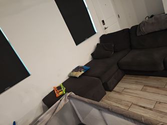 Dark Gray Fabric Sectional Sofa
