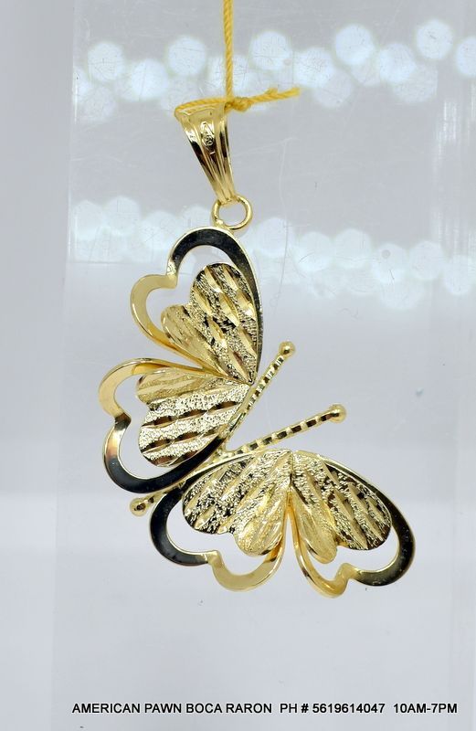 Butterfly charm 18k Solid Yellow Gold