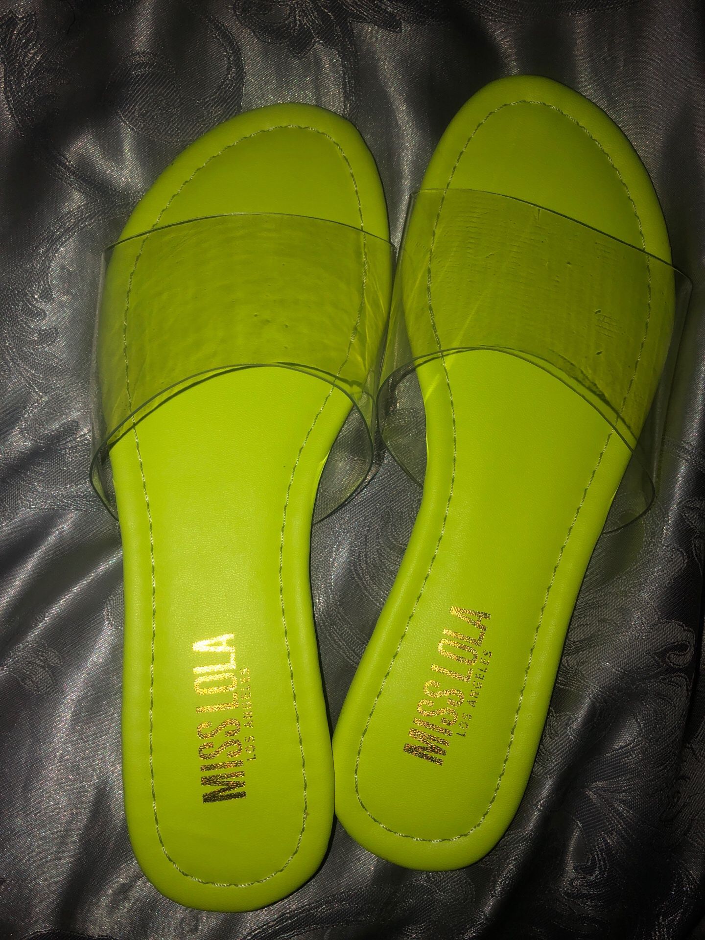 Clear Neon Green Slides