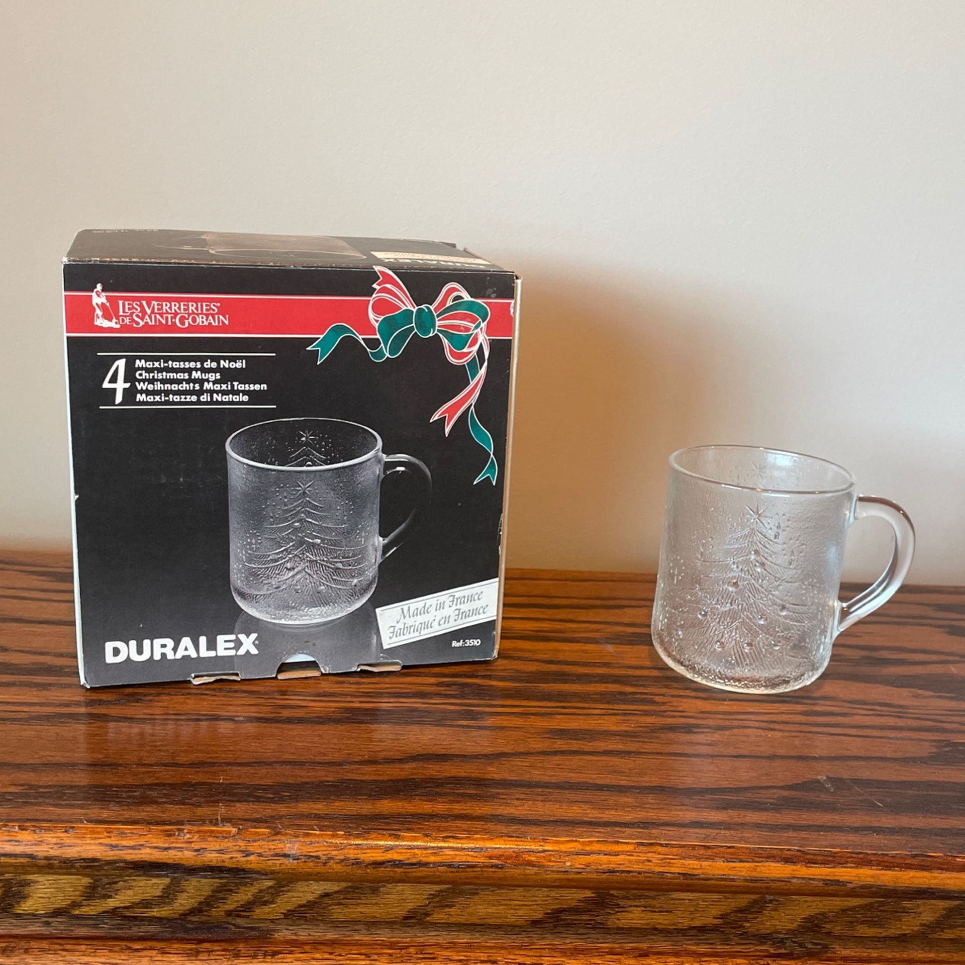 Vintage Duralex Christmas Tree Mag Sets