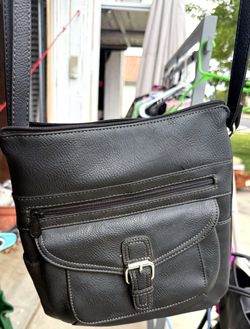 Black Crossbody Purse with Front Flap Pocket