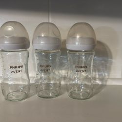 Philips Avent Glass Baby Bottles 3x