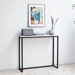 36” Faux Marble Console Table