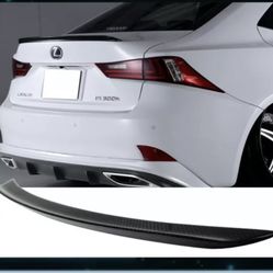 Fits 14-20 Lexus IS250 Sedan 4Dr B Style Rear Trunk Spoiler Wing - Carbon Fiber