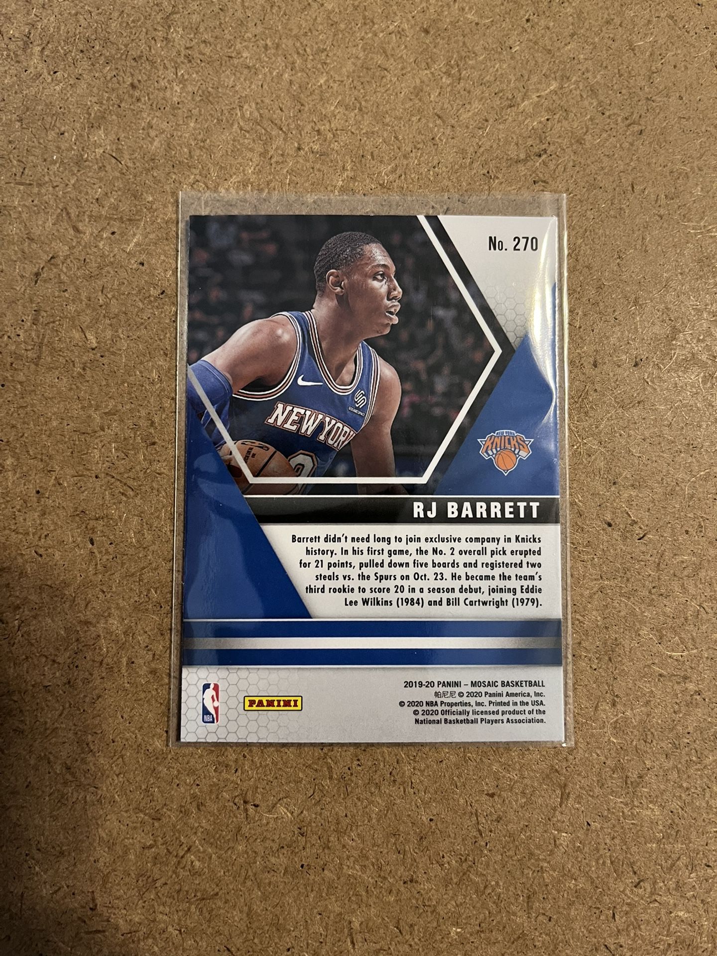 R.J. Barrett Mosaic “NBA Debut” Rookie Card