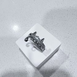 Adjustable Size Cat Ring in Silver with Curly Tail