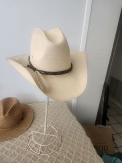 Resistol Vinylcote Straw Cowboy Western Hat  Natural Hatband