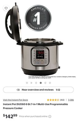 Instant Pot 6Qt 7 in 1 pressure cooker