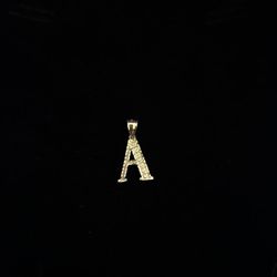 14k Letter A Pendant 