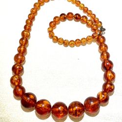 Vintage Amber lucite Necklace