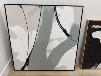Gray Abstract Canvas (40” × 40”)
