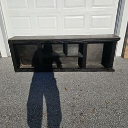 Black Wood Cube Shelf / TV Stand - Needs Light Repair