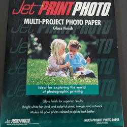 Jet Print Photo Multi-Project Photo Paper Gloss Finish 20 Sheets