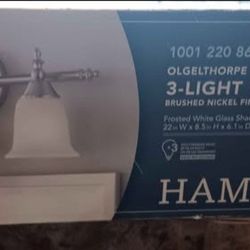 Hampton Bay 3-Light Vanity Fixture Brushed Nickel