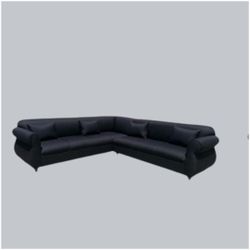 brand NEW 9x9ft SECTIONAL Sofa, Black MICROFIBER. Custom Made Available 