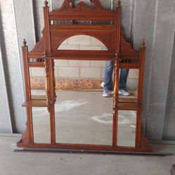 Antique Wall Mount Mirror With Shelves