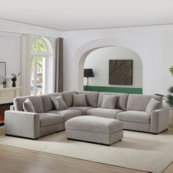 BRAND NEW 6 PIECES SECTIONAL COUCH WITH OTTOMAN INCLUDED