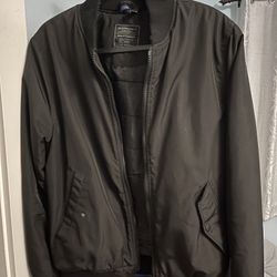 H&M Black Bomber Divided Winter Jacket Size Medium