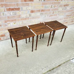 Set of 3 Mid Century Modern Stacking Tables Vintage