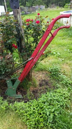 Antique row horse drawn plow