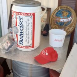 Steel High Top Table, 2 red leather on steel stools.  Package Deal  includes all on top of  table.