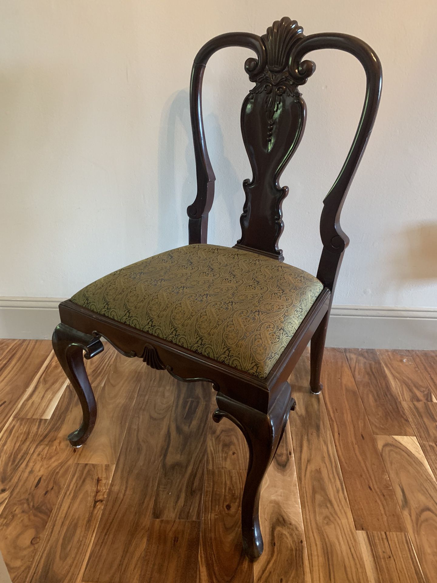 Antique Rococo-esque wooden chair