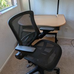 Ergonomic Mesh Office Chair + Compact Mobile Desk