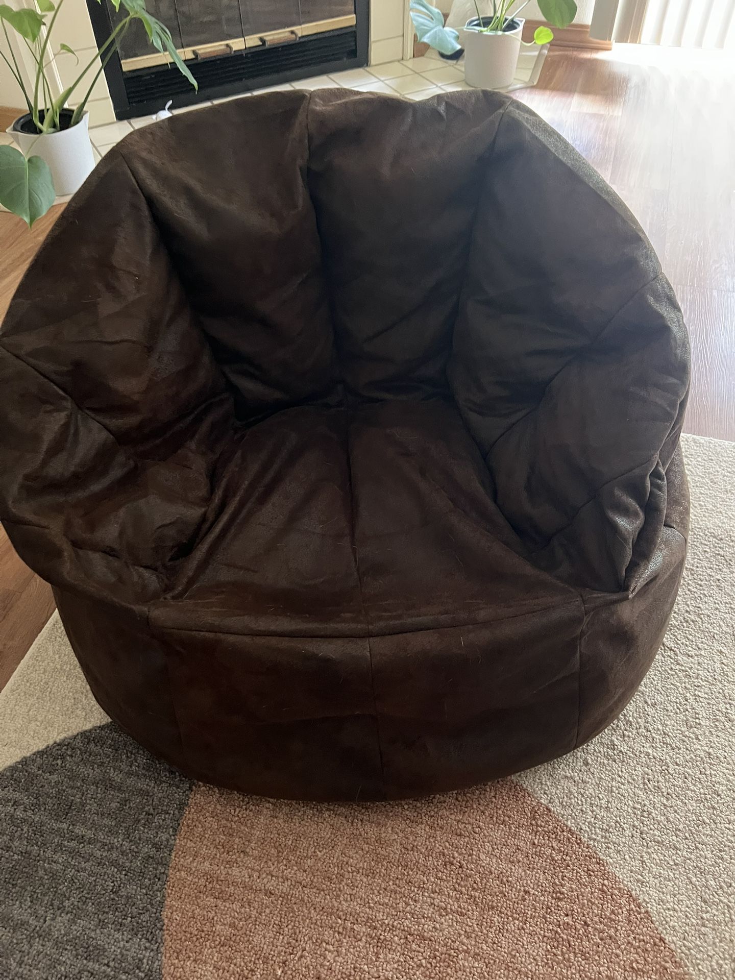 Big Joe Beanbag Chair Espresso Large Vegan Suede