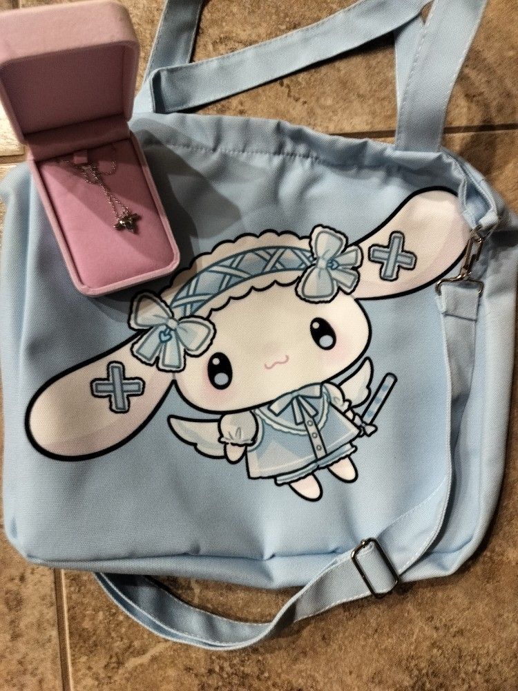 Cinnamon roll Tote Bag And Necklace 
