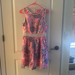 Neon Pink Patterned Dress