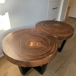 Unique Coffee Table. Walnut. Cookies. With Metal Base