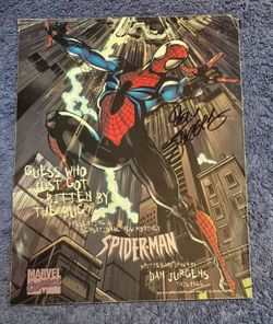 SENSATIONAL SPIDER-MAN 1995 SDCC EXCL PROMO SHEET SIGNED BY DAN JURGENS VG