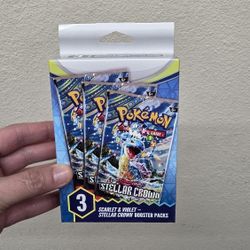 Pokemon Scarlet & Violet Stellar Crown Booster Packs 3-pack