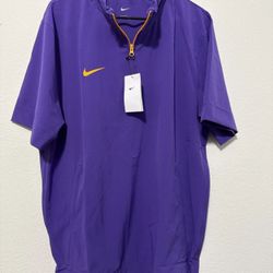 Nike Coaches 1/4 Zip Hooded SS Jacket Purple Yellow Men’s Size Large FJ9548-546