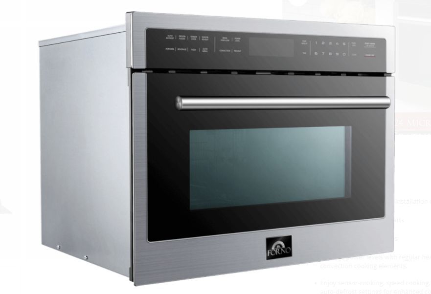NEW! FORNO Oliena 24″ Built-In Microwave & Convection Oven Model #FMWDR3093-24