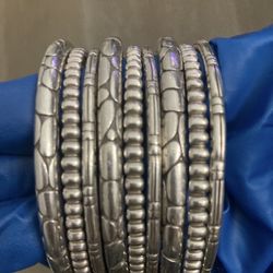 Authentic John Hardy Sterling Silver Bangles/Bracelet (Bedeg & Kali) - Set Of 9
