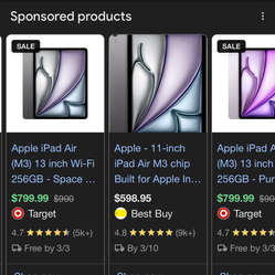 Apple iPad Air - 11 inch (M3) 2025 256gb