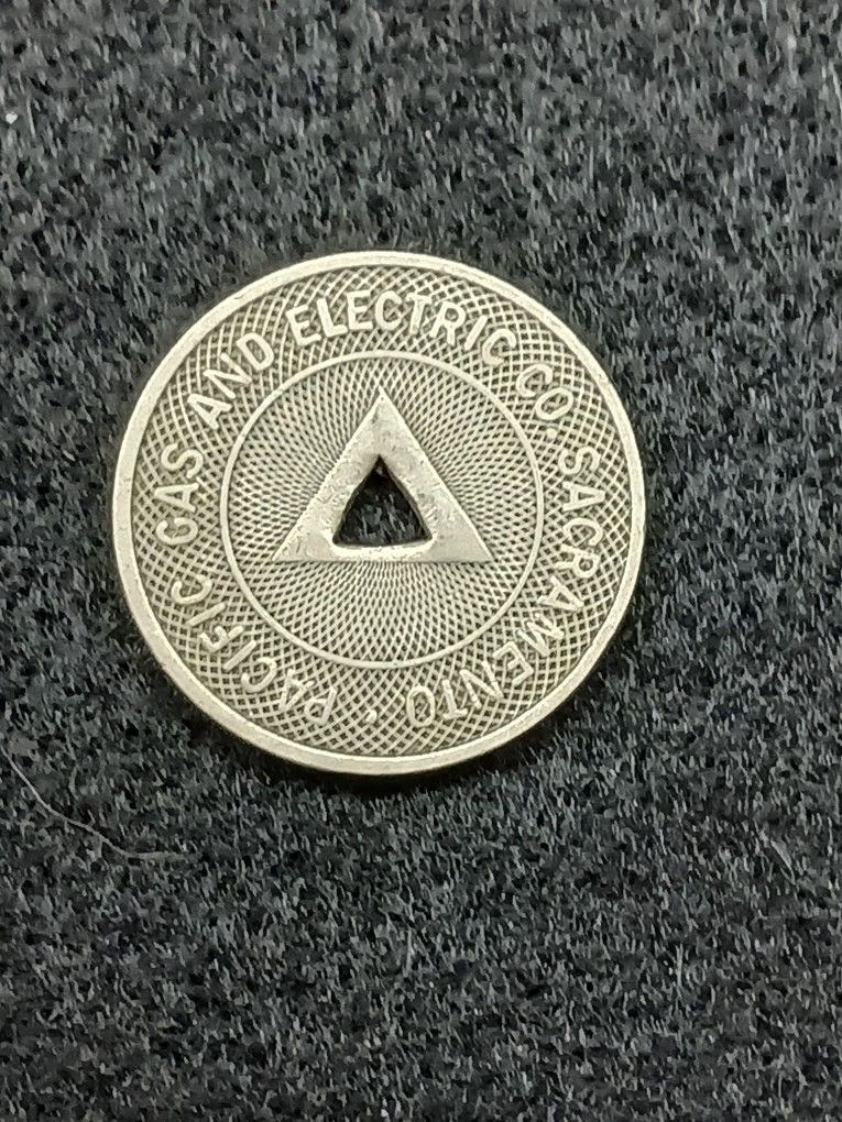 Pacific & Gas Electric Co Sacramento one half fare token 1930's
