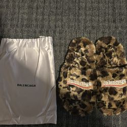 Leopard Balenciaga Slides 