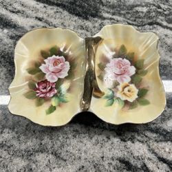 Vintage Hand Painted Divided Dish