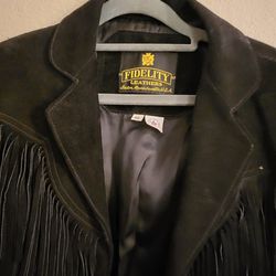 Fidelity Suede Leather Frenged Coat
