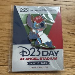 DISNEY D23 DAY AT ANGEL STADIUM MAY 25, 2025 STITCH BASEBALL Pin LIMITED EDITION