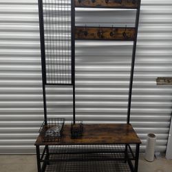 Hall Tree With Bench And Shoe Storage